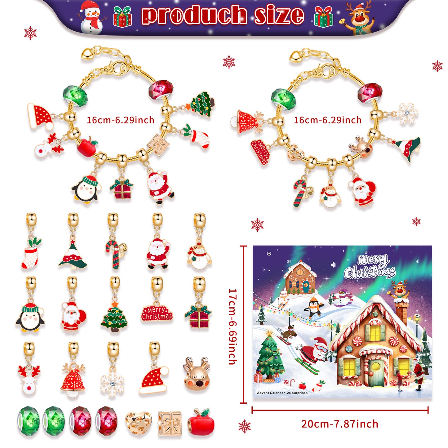 Countdown Calendar Advent Surprise Blind Box Bracelets