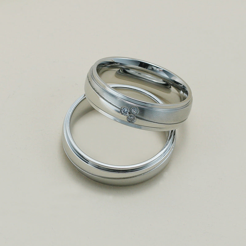 Jewelry Titanium Steel Electroplated Gold Couple Rings