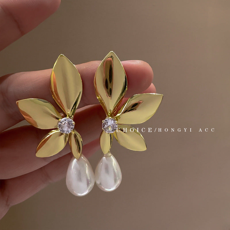 Pearl For Light Luxury Temperament High-grade Earrings