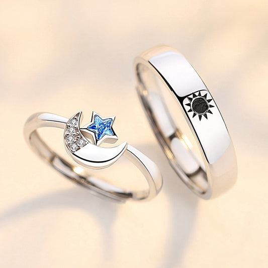 Moon Star Couple Pair Of Special Interest Light Luxury Rings