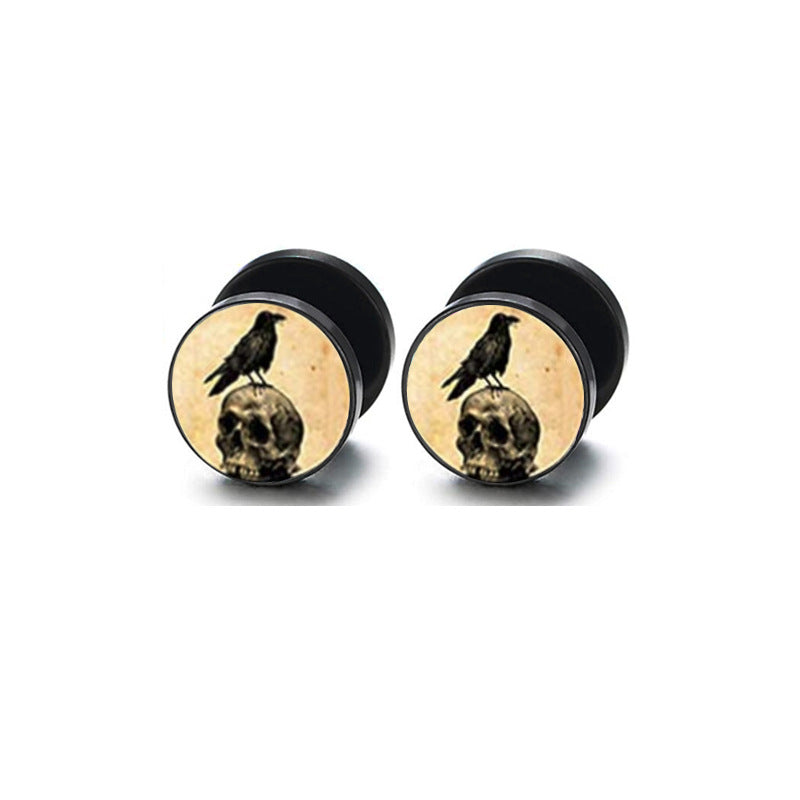 Women's & Men's Style Round Cake Barbell Korean Trendy Earrings