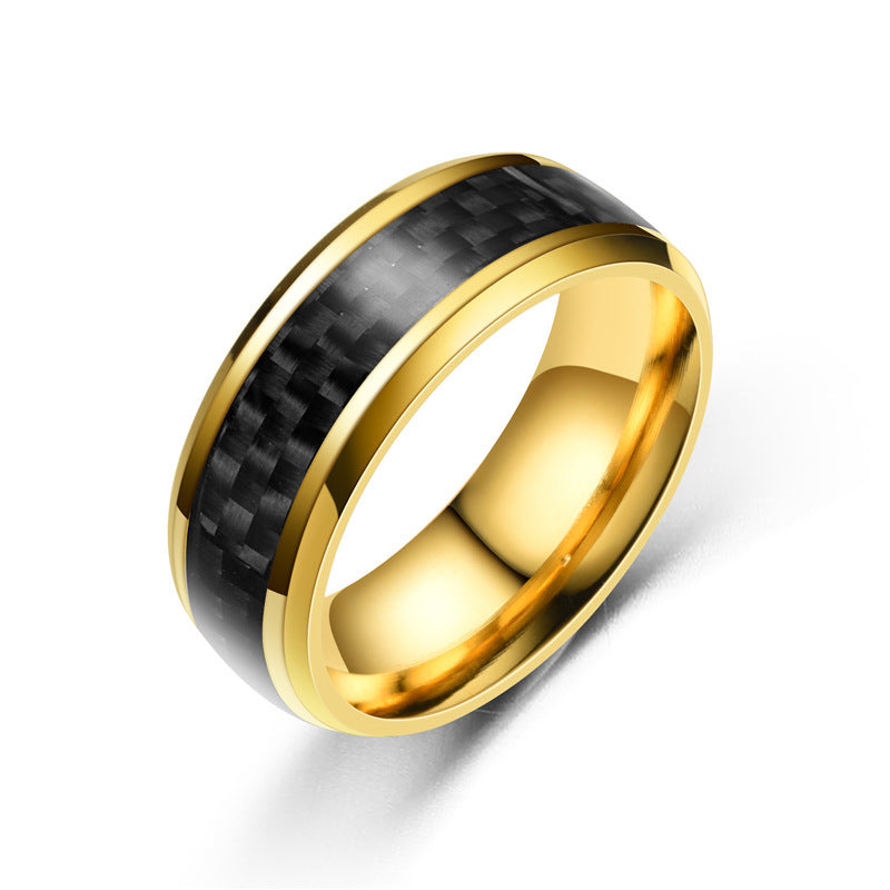 Fashion Personality Carbon Fiber Titanium Steel Rings