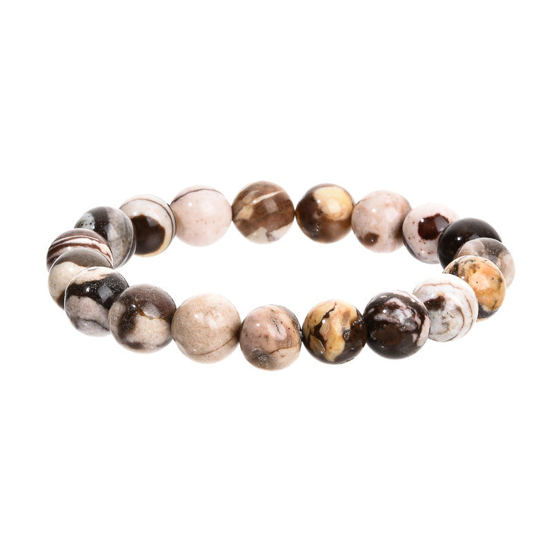 Indian Agate Mahogany Texture Beaded Color Bracelets