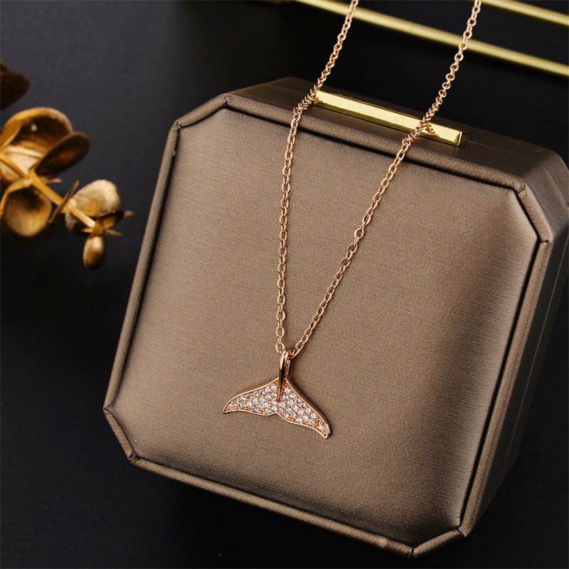 Steel Female Clavicle Chain Swan Clover Necklaces