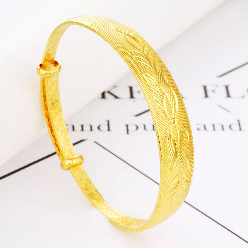 Women's Placer Gold Ancient No Color Fading Summer High-grade Dragon Phoenix Bracelets