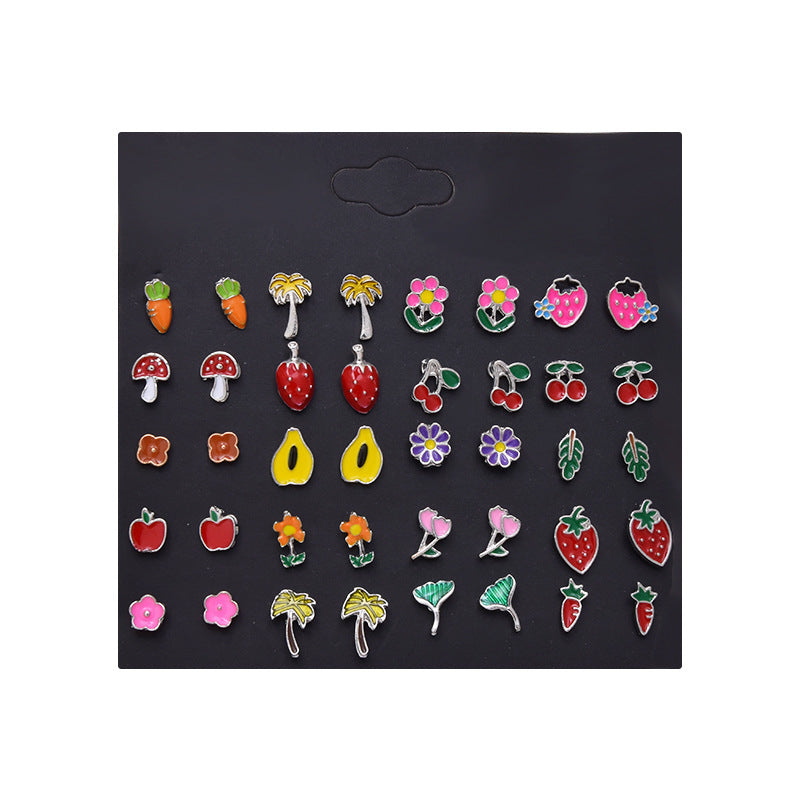 Wild Animal Fruit Combination Suit Female Earrings