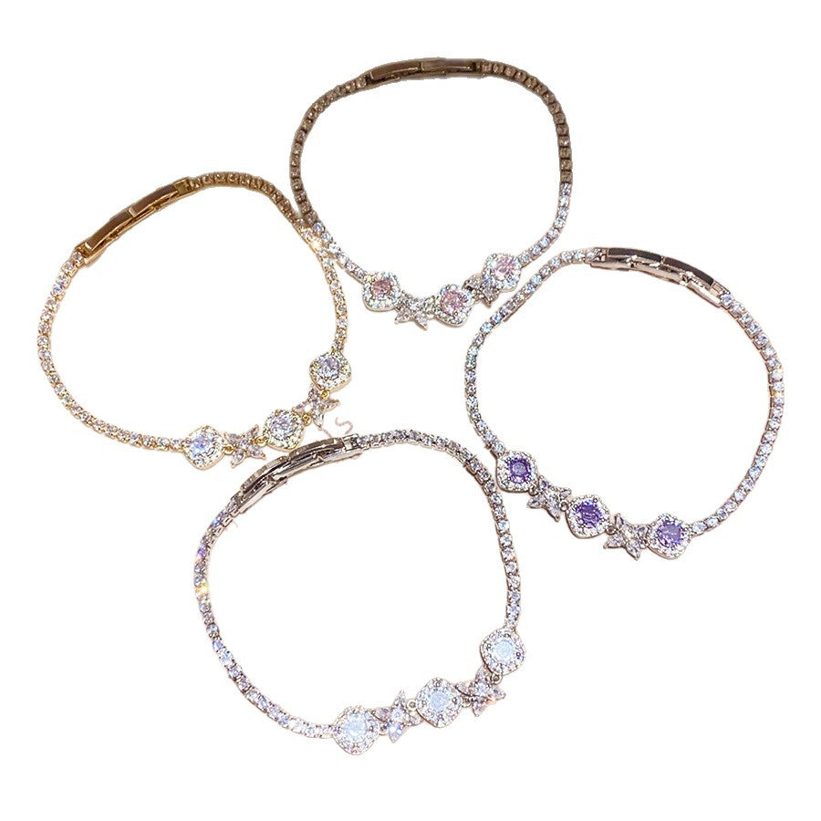 Korean Gentle Refined Zircon Diamond Flower Light Luxury High Bracelets