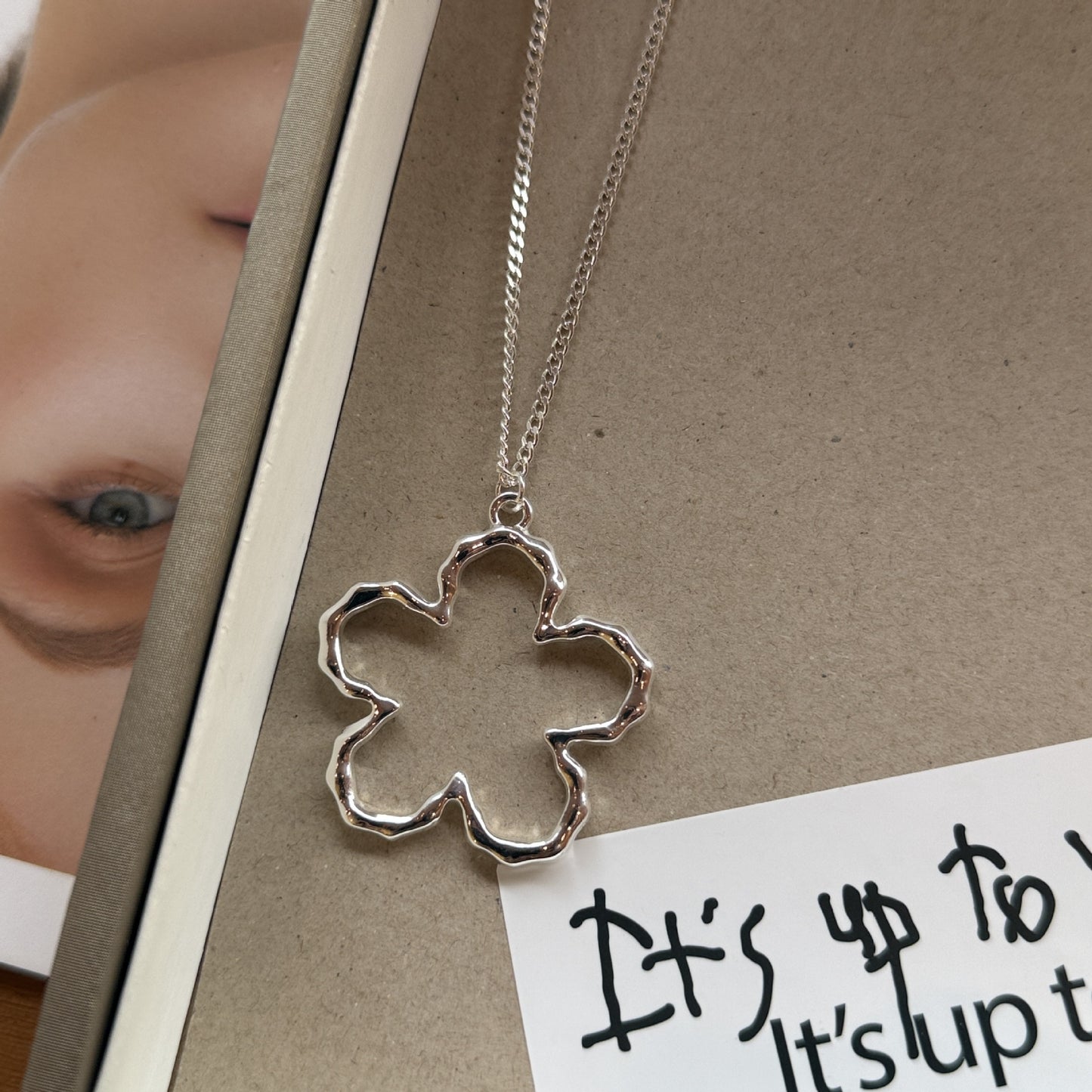 Korean Style Flower Bow Tie Texture Love Necklaces