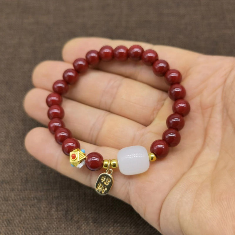 Women's Raw Ore Purple Gold Sand Cinnabar Bracelets