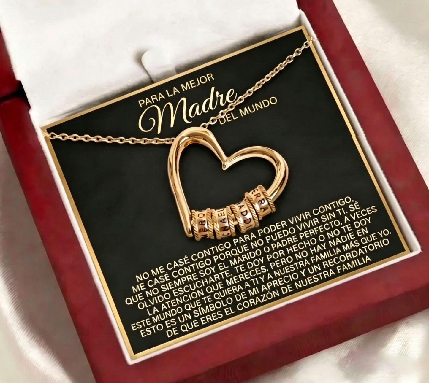 Women's Shaped Love Inscription Personalized Name Beaded Mother's Day Necklace