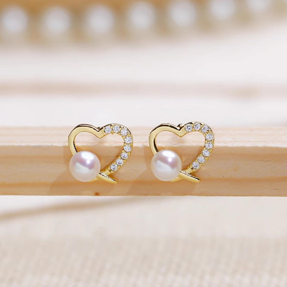 Women's Pearl Ear High-grade Square Simple Temperament Stud Earrings