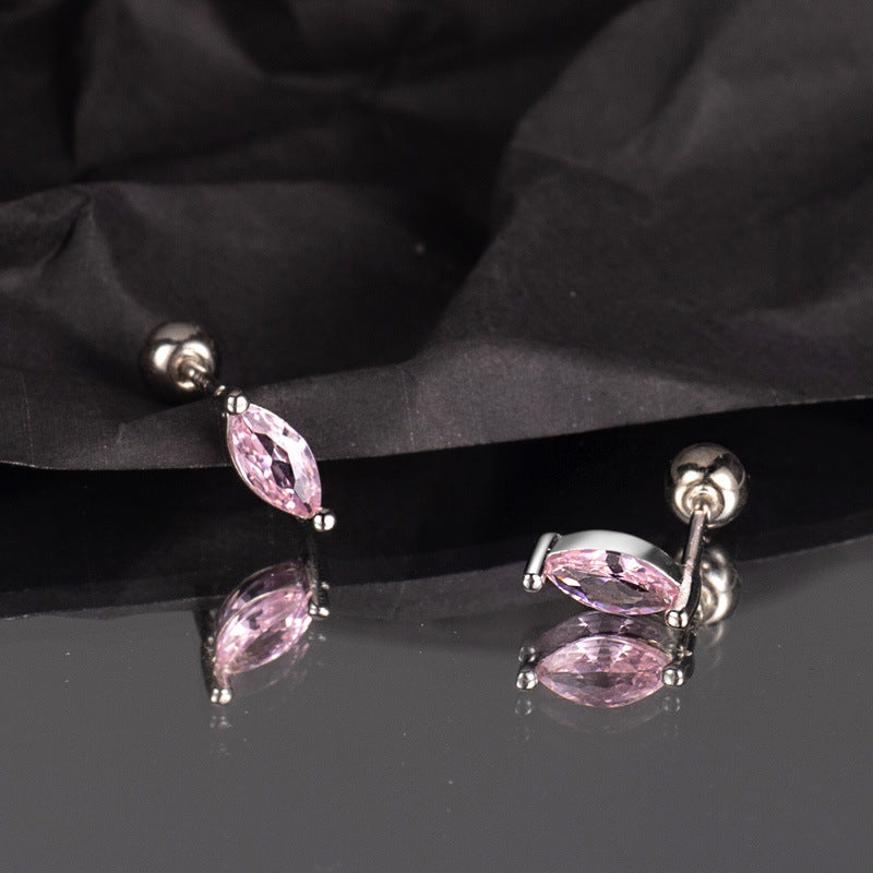 Small Diamond Screw Geometric Temperamental Minority Earrings