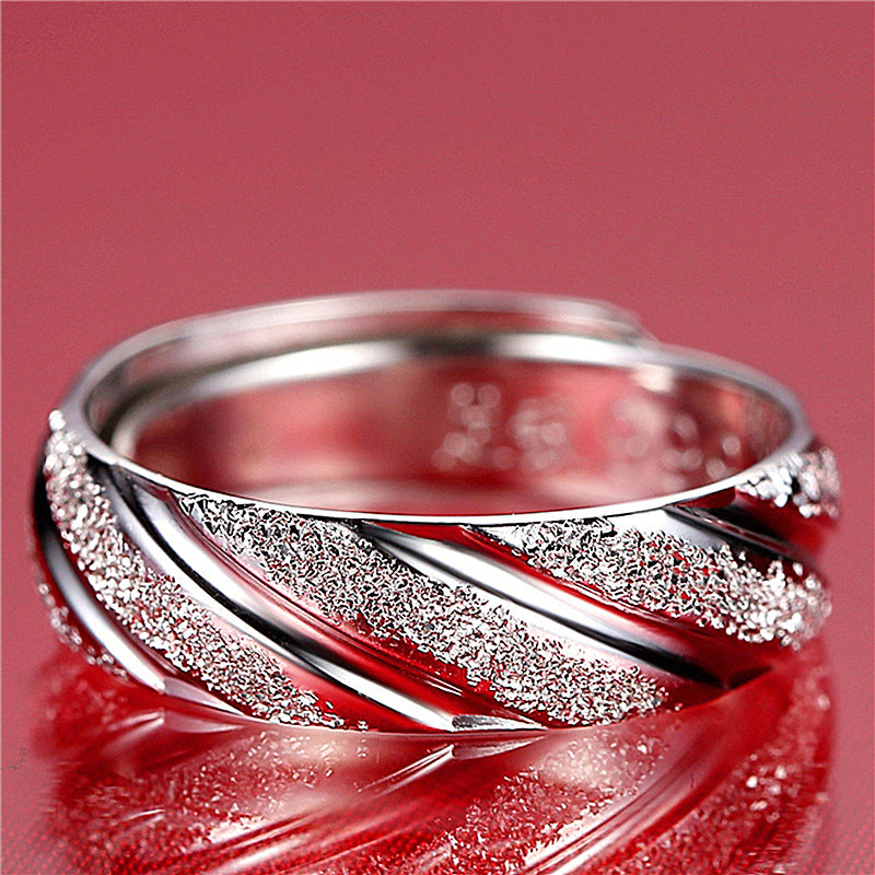 Men's Sand Meteor Shower Trendy Open Mobius Rings