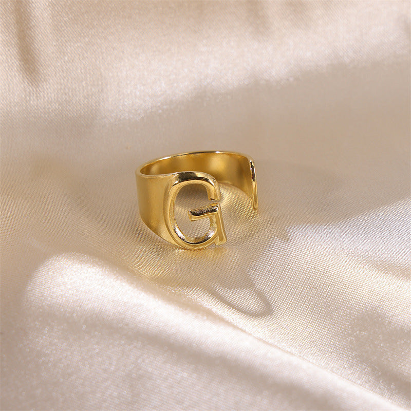 Letters Female Style Fashion Knuckle Personality Vintage Stainless Rings