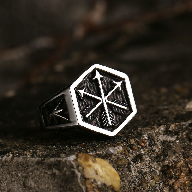 Men's Retro Personality Arrow Titanium Steel Simplicity Rings