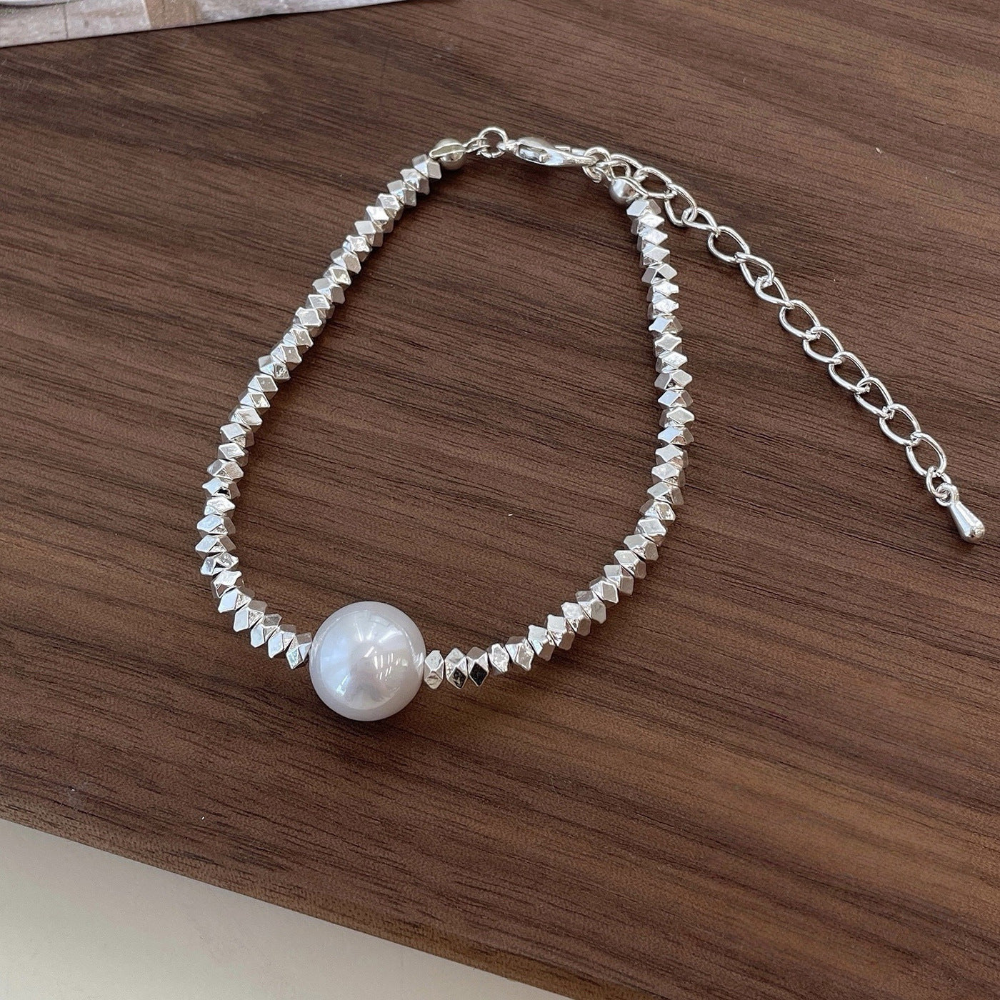 Women's Small Pieces Of Sier Beaded Summer Color Bracelets