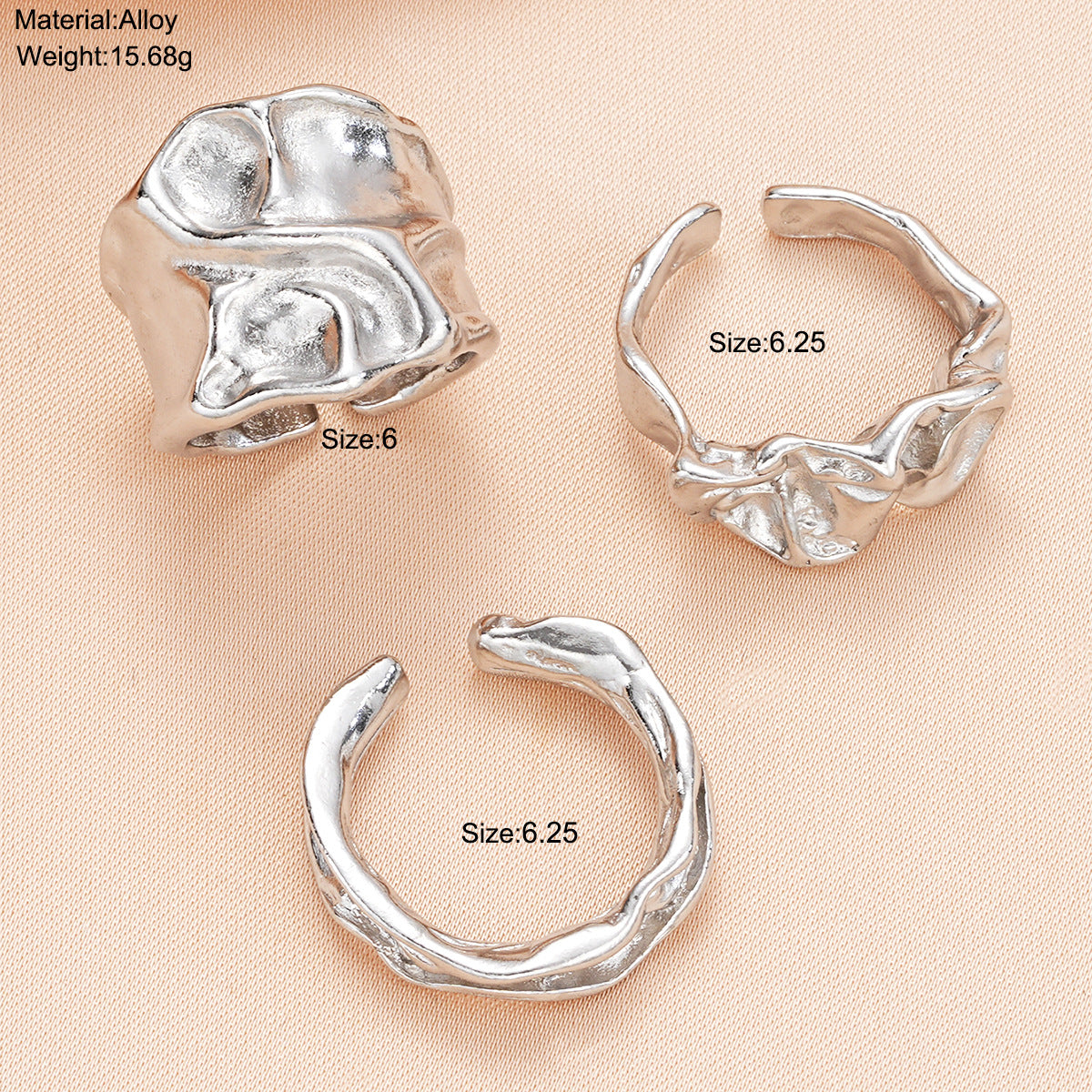Cold Wind Irregular Texture Suit Set Rings