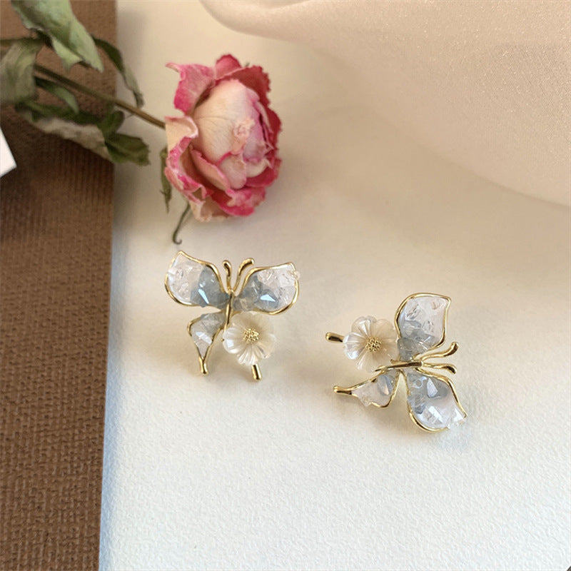 Women's Crystal Butterfly Flower For Entry Lux Elegant Advanced Earrings