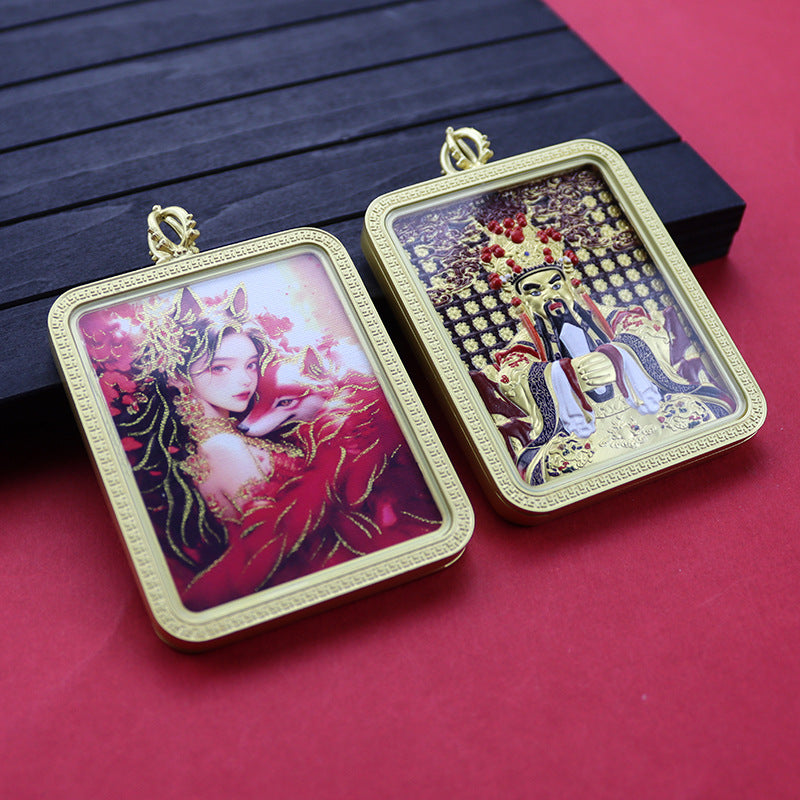 Three-dimensional Five-master Hand Painted Golden Outline Black Gold Pendants