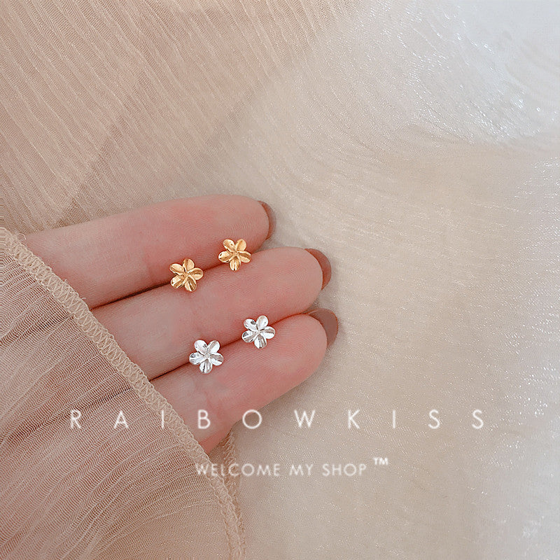 Flower Trendy Minimalist Design Small Short Earrings