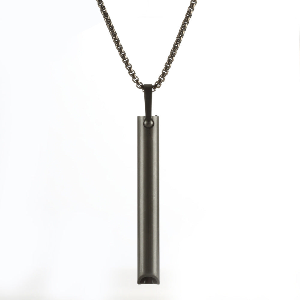 Steel Whistle Anxiety Relief Meditation Adjustable Necklaces