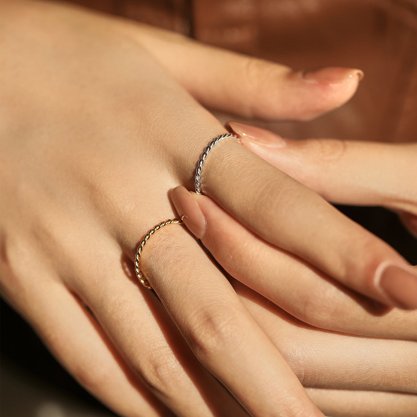 Sterling Sier Minimalist Hand-made Twist Thin Rings