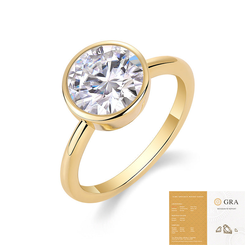 Golden Simple Style Sier Female Niche Rings