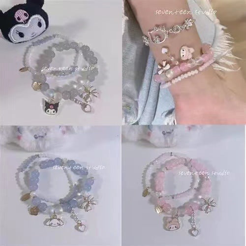 Cute Sweet Soft For Crystal String Beads Chain Bracelets