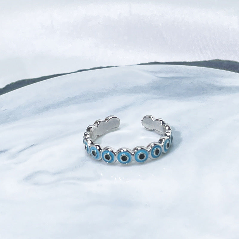 Female Niche Irregular Blue Series Simple Refined Stylish Versatile Rings