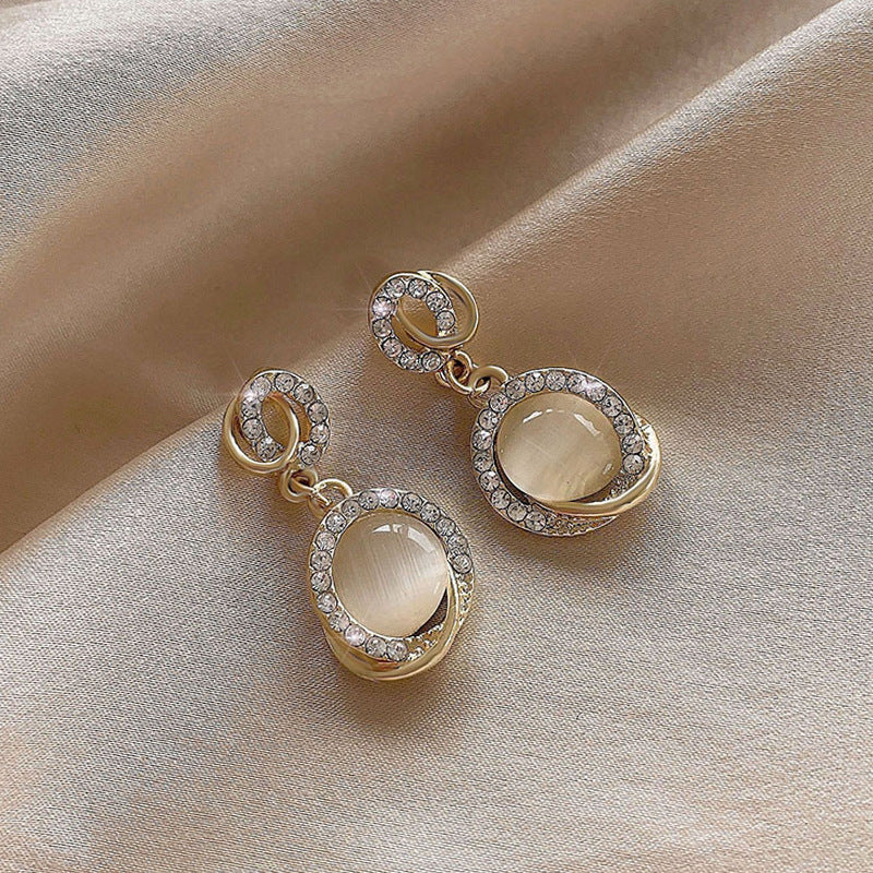 Unique Elegant Light Luxury Opal Female Earrings