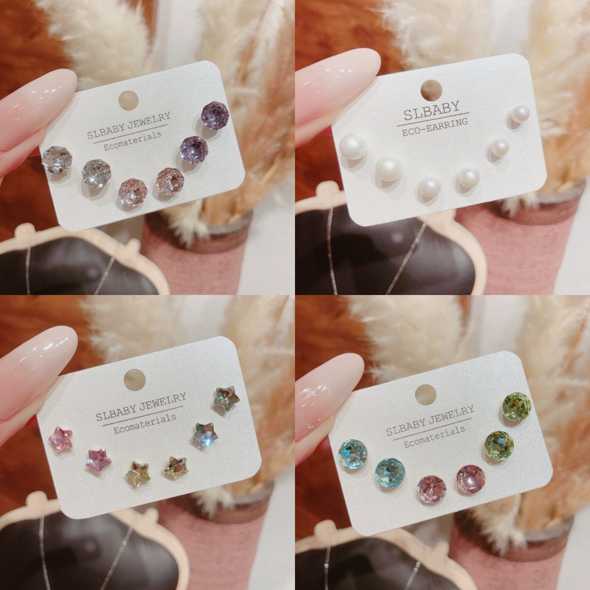 Women's Cool Geometric High-grade Minority Simple Color Stud Earrings