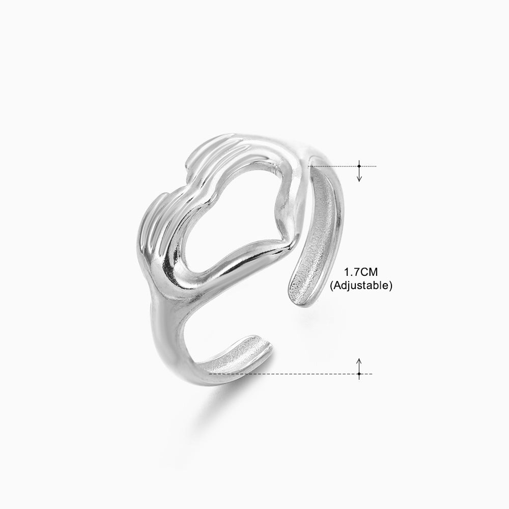 Women's Fashion Stainless Steel Love Heart-shaped Popular Rings
