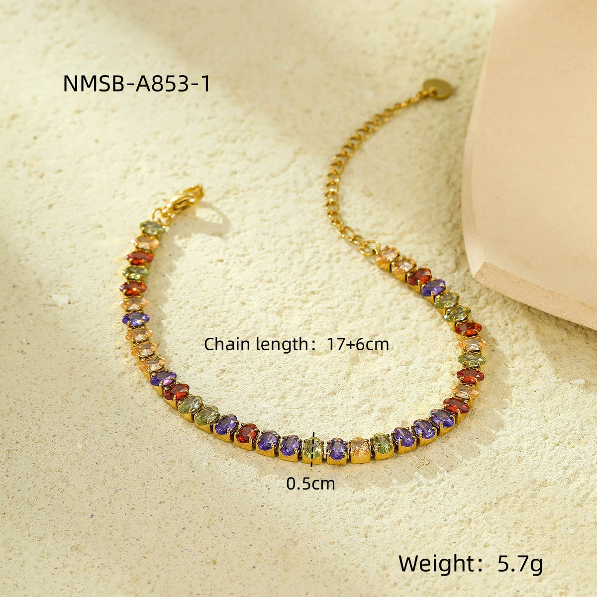 Women's Titanium Steel Gold-plated Stainless Inlaid Zircon Bracelets