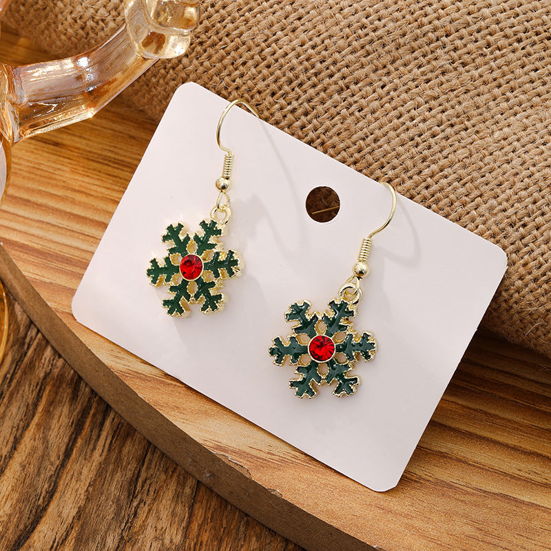 Christmas Santa Claus Snowflake Candy Cane Earrings