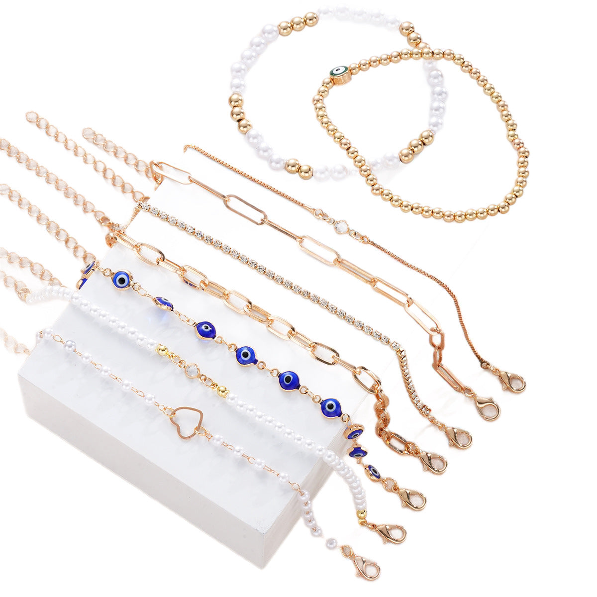 Women's Niche Devil's Eye Zircon Pearl Fashion Bracelet