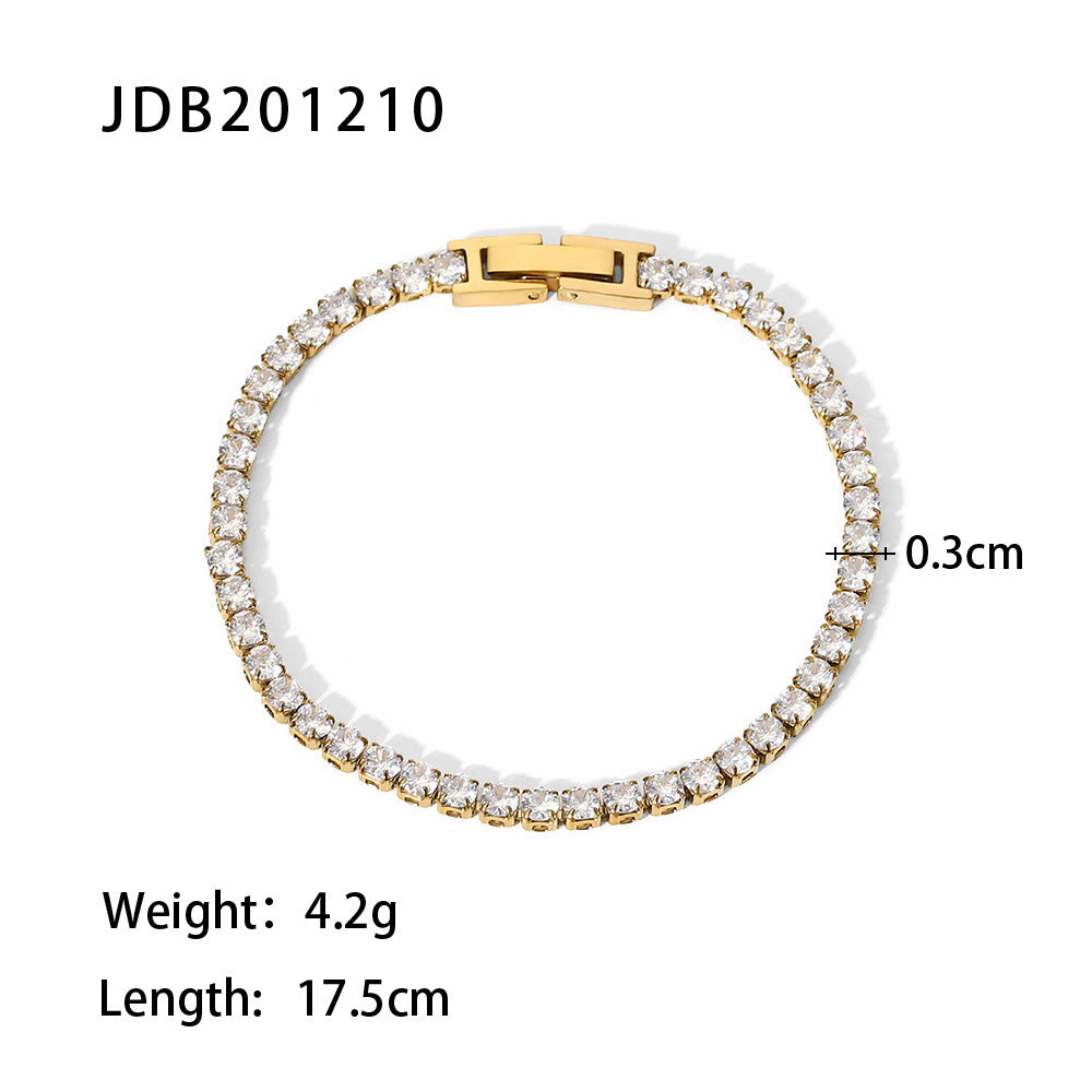 Niche Gold Chain Stainless Steel Zircon Bracelets