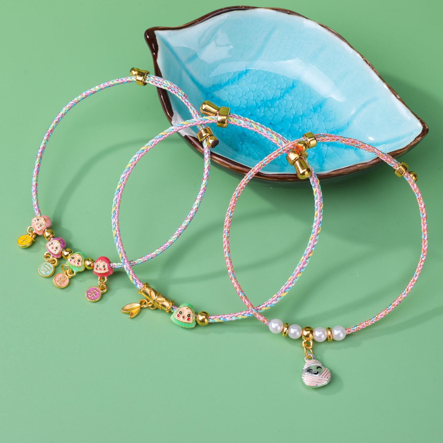 Dragon Boat Festival Colorful Alloy Adjustable Hand-woven National Style Carrying Bracelet