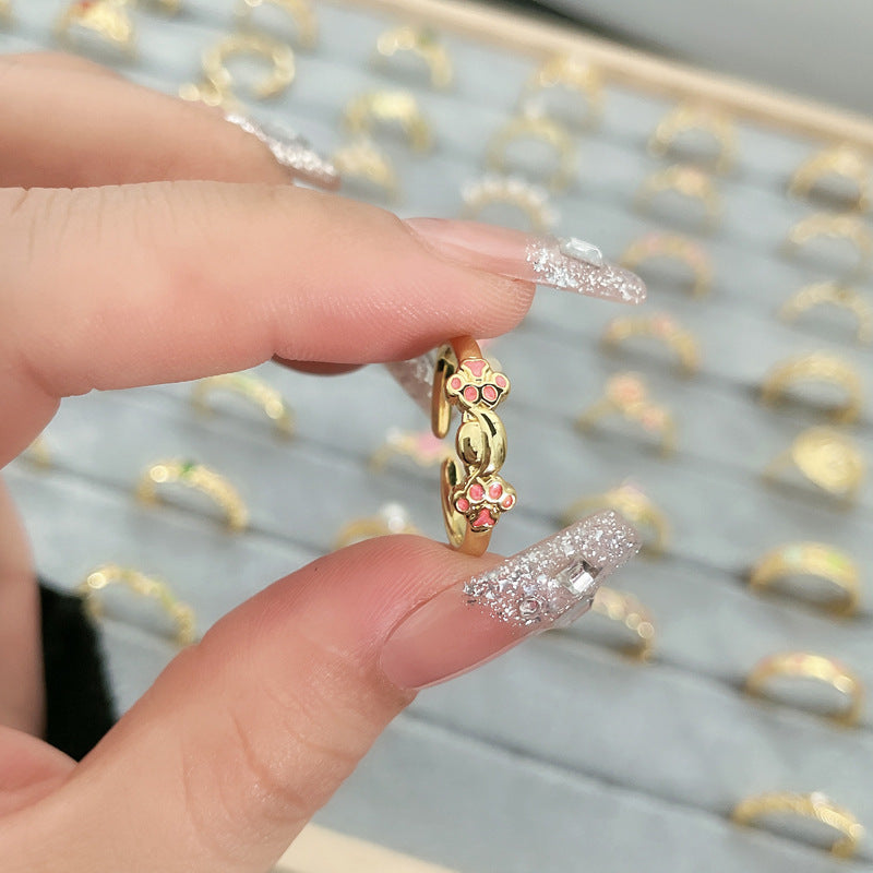 Flower Fashion Personalized Opening Adjustable Index Finger Rings