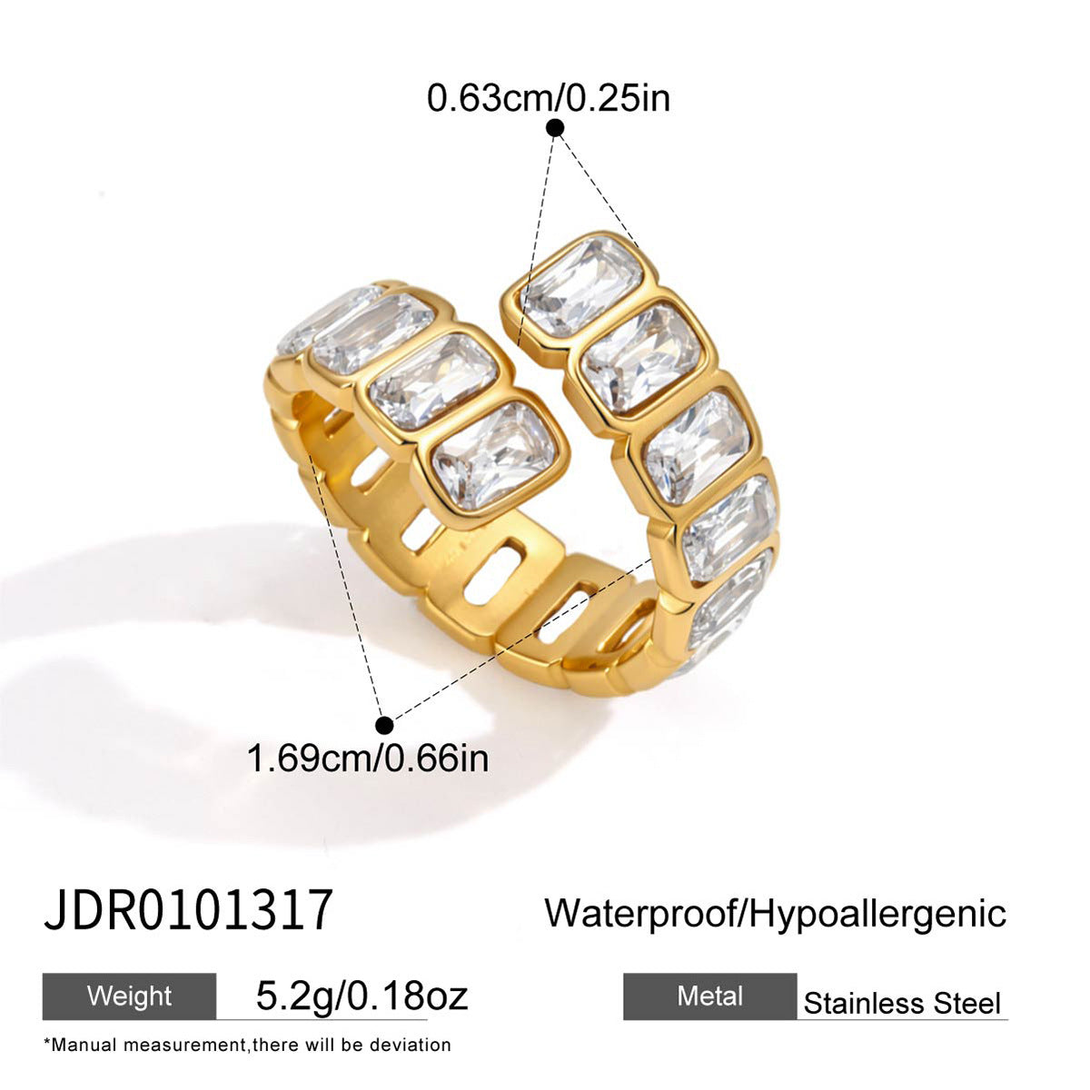 Titanium Steel Zircon Niche High-grade Stainless Ring