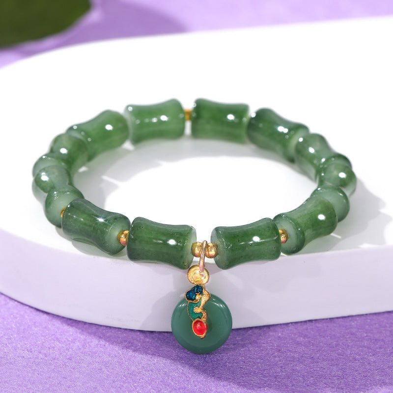 Imitation Aventurine Festival Height Peace Buckle Bracelets