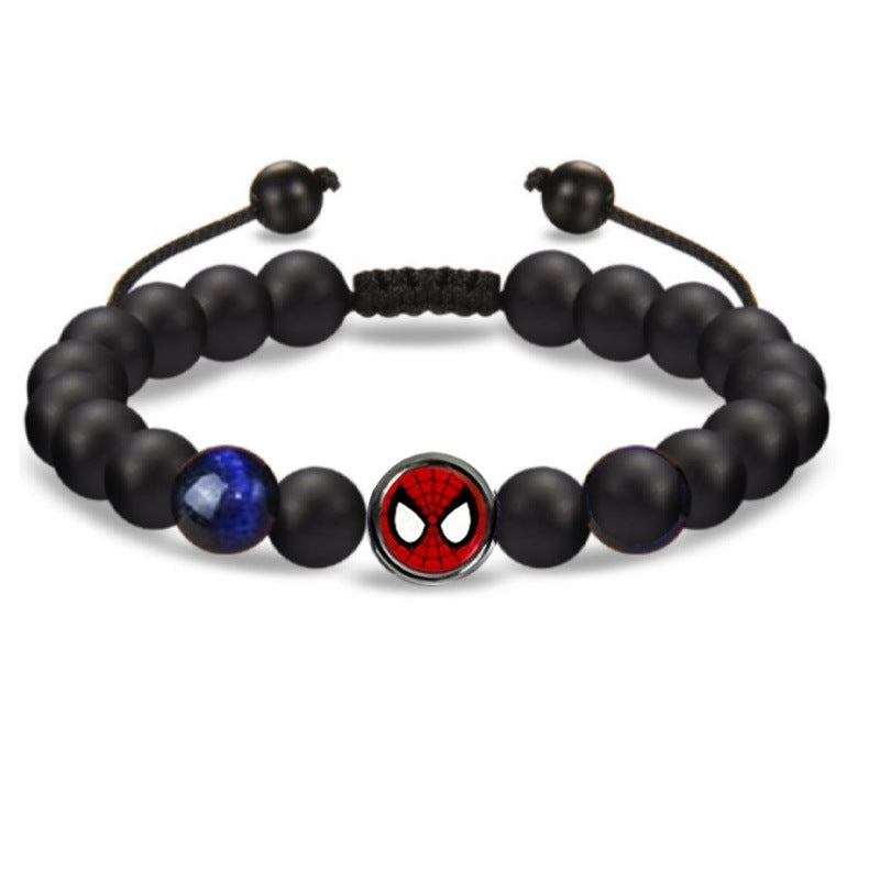 Men's Black Silk Frosted Woven Football Fashion Tigereye Bracelets