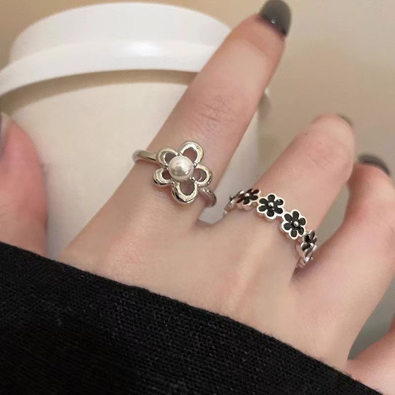Little Flower Open Female Sweet Retro Rings