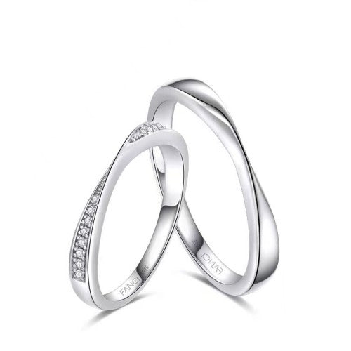 Women's & Men's Fan Home With Female Mobius Couple Fashion Simple Opening Rings