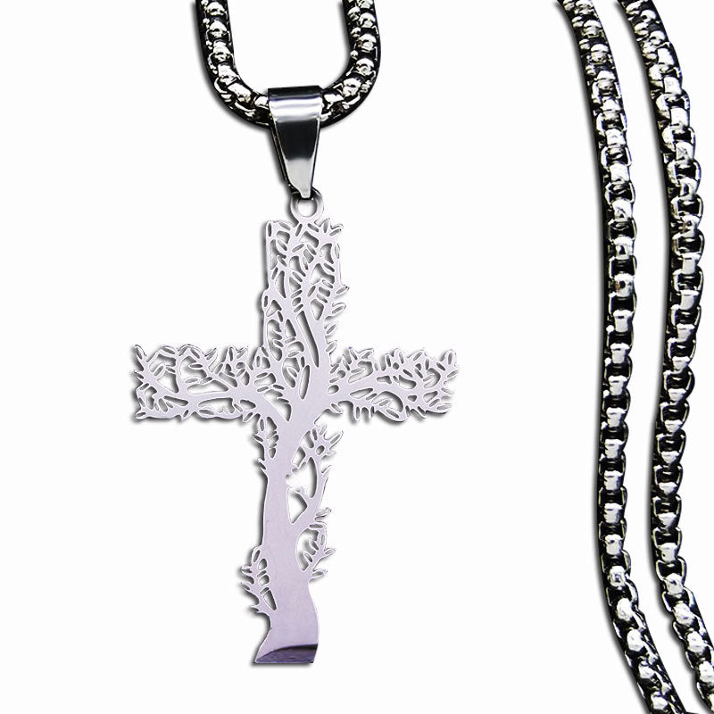 Women's & Men's Steel Cross Shelf Gold Jewelry Simple Pendants