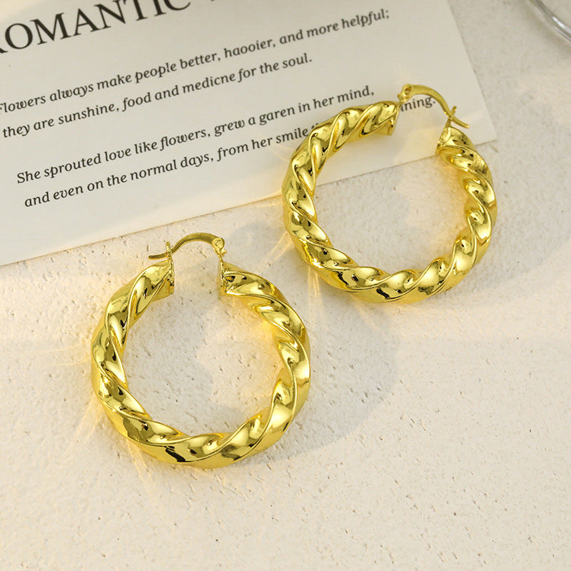 Popular Design Grain Round Geometric Female Earrings