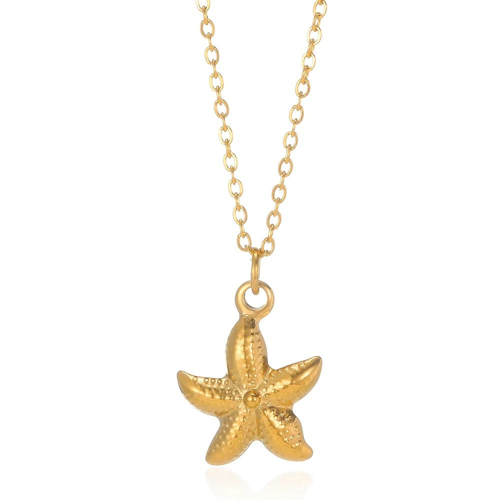 Unique Texture Simple Five-pointed Star Female Necklaces