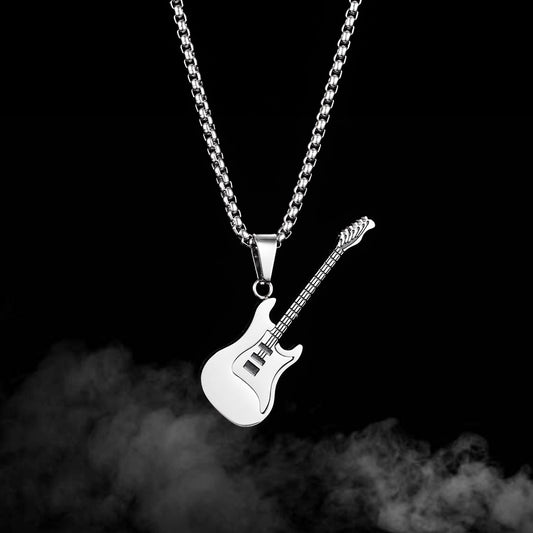 Men's Fashion Stainless Steel Guitar Street Classic Necklaces