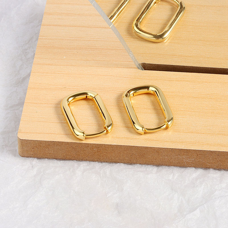Sterling Sier U-shaped Simple Cold Style Design Sense Geometric Stud Earrings