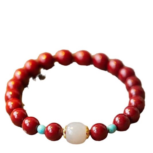 Women's Gold Sand Cinnabar Lucky Beads Life Bracelets