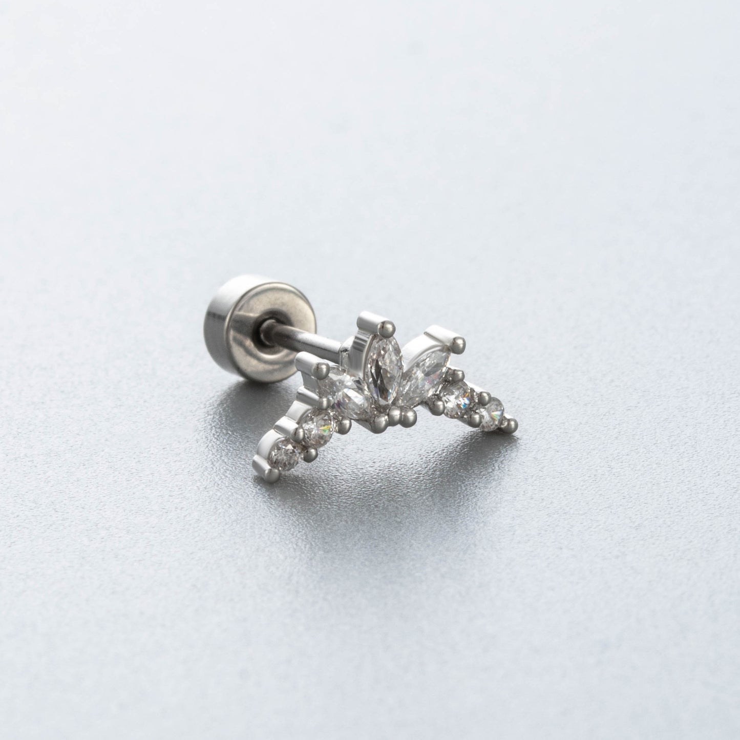 Zircon Ear Bone Titanium Steel Screw High-grade Earrings